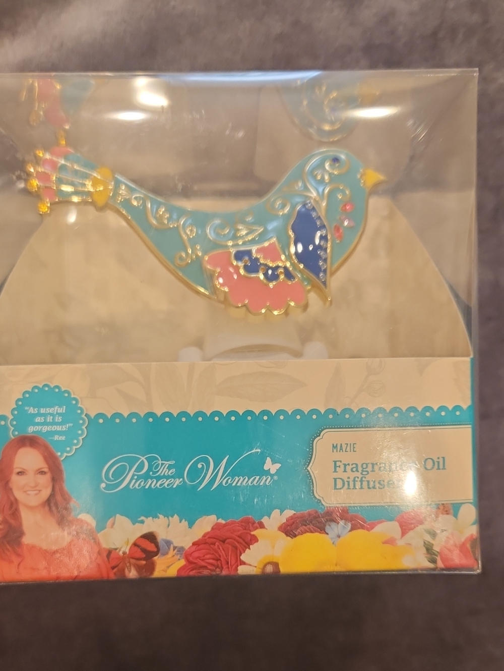 The Pioneer Woman Blue & Pink Enamel Bird Brooch with Gold Accents